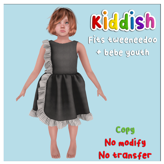 Kiddish Tweeneedoo and Bebe Youth Black Stripe Ruffle Dress