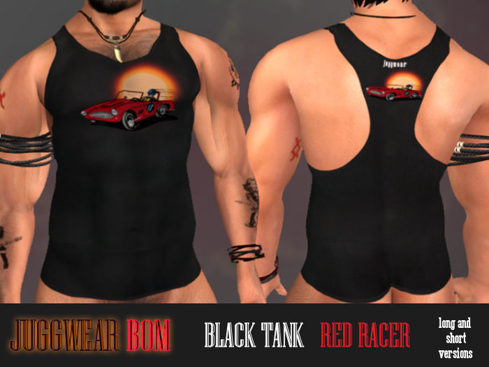 juggwear BOM  BLACK tank      RED RACER