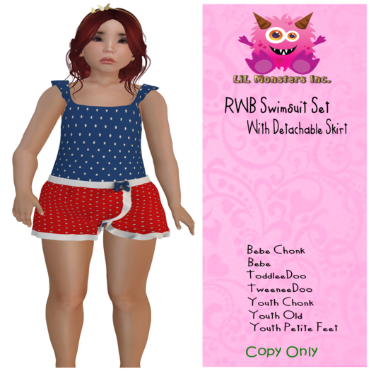 {~LMI~} RWB Swimsuit Set {BYBCBTDTW}