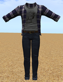 Mens Entire Set tank top/Flannel/ and Jeans