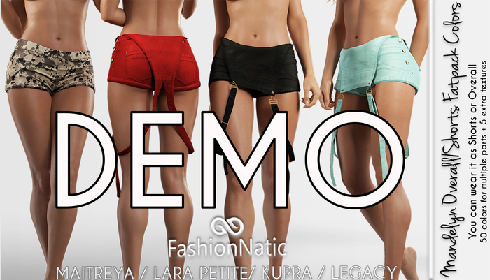 Demo Madelyn Overall/Shorts Fatpack Colors - Maitreya Lara, Lara Petite, Kupra Original, Legacy - FashionNatic