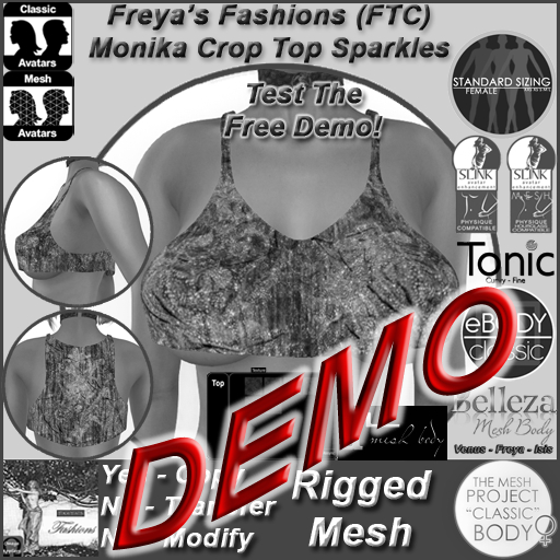 Freya's Fashions Monika Crop Top (Sparkles) - RIGGED (DEMO)