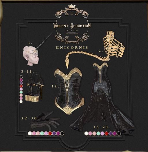Violent Seduction - Unicornis Heels (Antique)