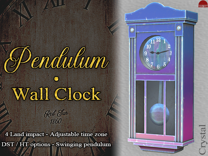 REDSUN - Pendulum Wall Clock .Crystal