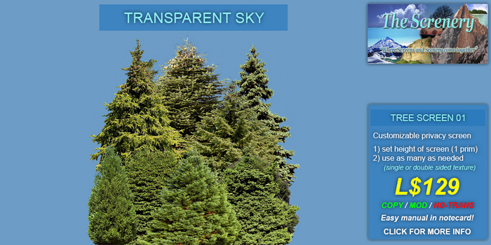 Tree Screen 01 Forest Privacy Screen, Enhance your view. Transparent borders