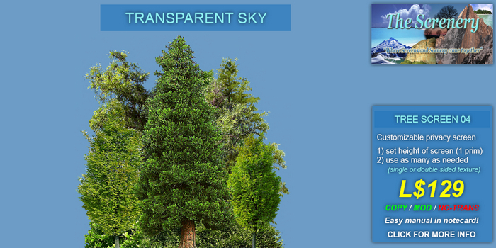 Tree Screen 04 Forest Privacy Screen, Enhance your view. Transparent borders