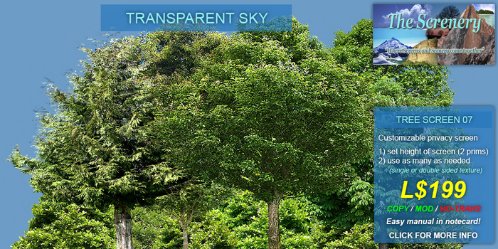 Tree Screen 07 Forest Privacy Screen, Enhance your view. Transparent borders