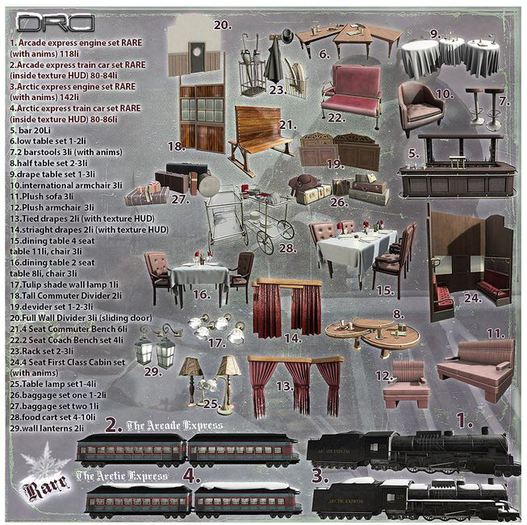8 -DRD- AE - Train Car - Half Table Set 