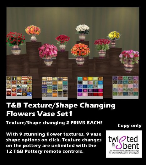 T&B Shape/Texture Changing Flowers Vase Set1