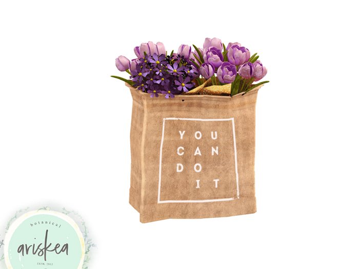 Ariskea[Folia] Flower paper bag [Purple]