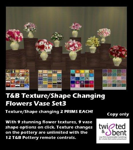 T&B Shape/Texture Changing Flowers Vase Set3