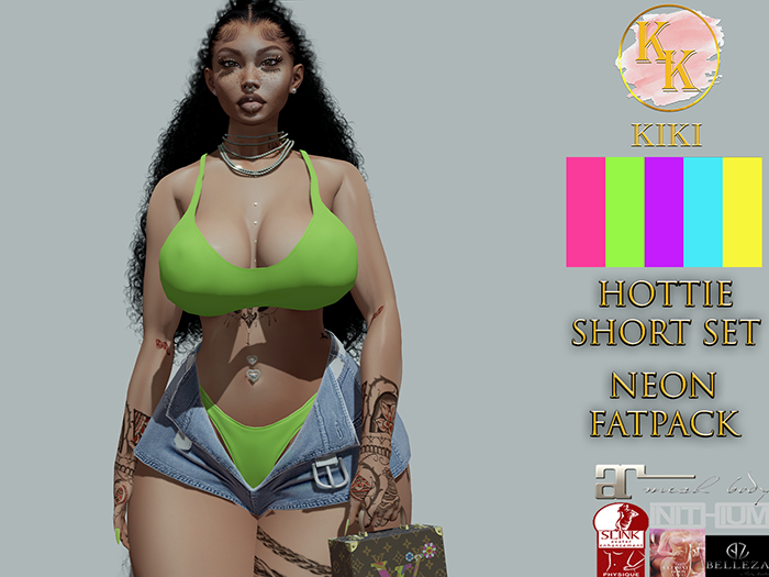 ***PRICE DROP!!!*** {KiKi Apparel} Hottie Short Set - Neon Fatpack