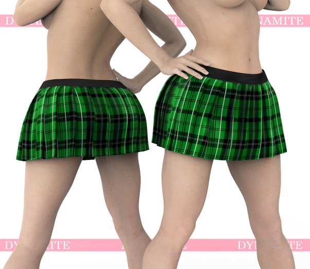 Green Pleated Skirt