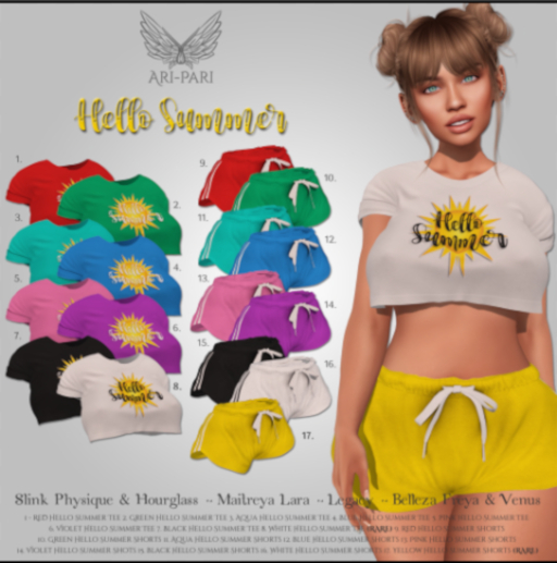 [Ari-Pari] Hello Summer Tee Blue #4