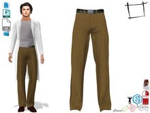 Dae Obj FBX Men's Formal Brown Trousers With Belt Slink Male, Belleza Jake, Signature