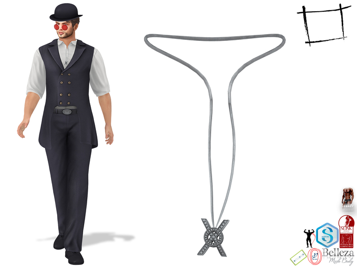 Full Perm Men's Steampunk Necklace Slink Male, Belleza Jake, Signature Gianni, Legacy, Ocacin Gamit