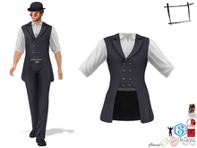Full Perm Men's Steampunk Wild West Coat Slink Male, Belleza Jake, Signature Gianni