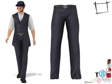 Full Perm Men's Wild West Long Pants with Belt Slink Male, Belleza Jake, Signature Gianni