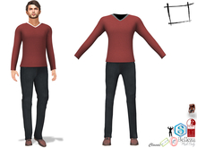 Full Perm Men's V Neck Jumper Pants Shoes Outfit Slink Male, Belleza Jake, Signature Gianni, Legacy