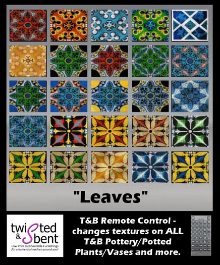 T&B Texture Changing Leaves Pottery Remote Control