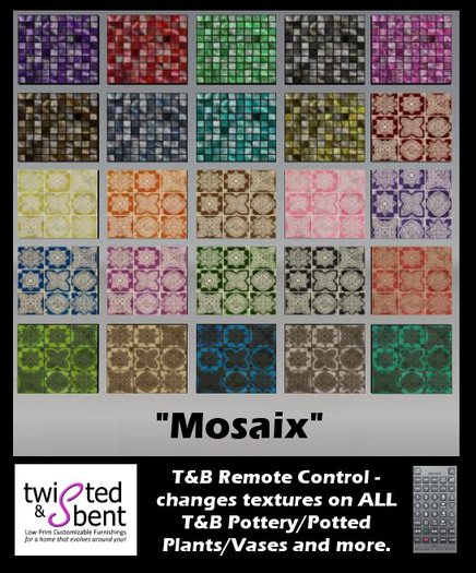 T&B Texture Changing Mosaix Pottery Remote Control
