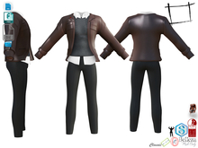 Dae Obj FBX Brown Leather Skinny Pants Sweater Outfit Slink Male,Belleza Jake,Signature Gianni,Legacy