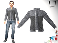 Men's Gray Knitted Padded Jacket Slink Male, Belleza Jake, Signature Gianni, Ocacin Gamit, Legacy