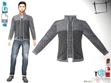 Dae Obj FBX Men's Gray Knitted Padded Jacket Slink Male, Belleza Jake, Signature Gianni, Legacy Male