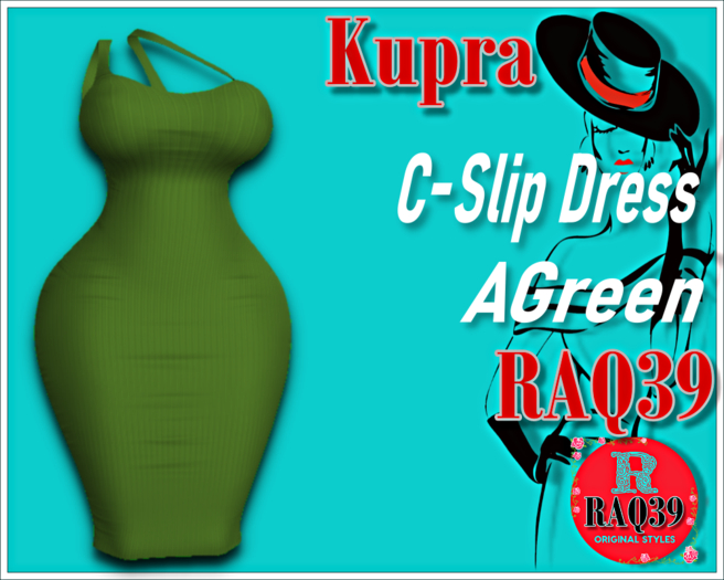 [R39] Kupra C-Slip Dress Agreen