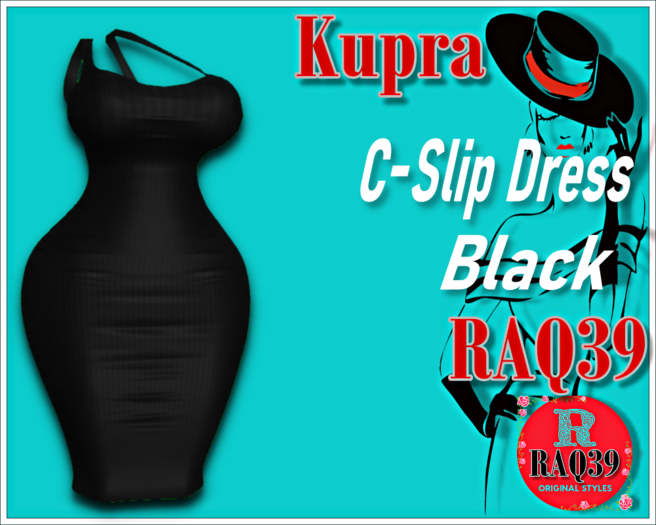 [R39] Kupra C-Slip Dress Black