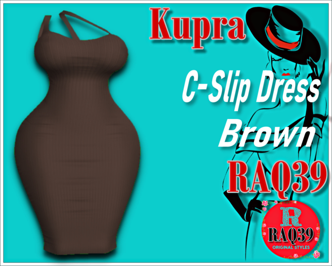 [R39] Kupra C-Slip Dress Brown