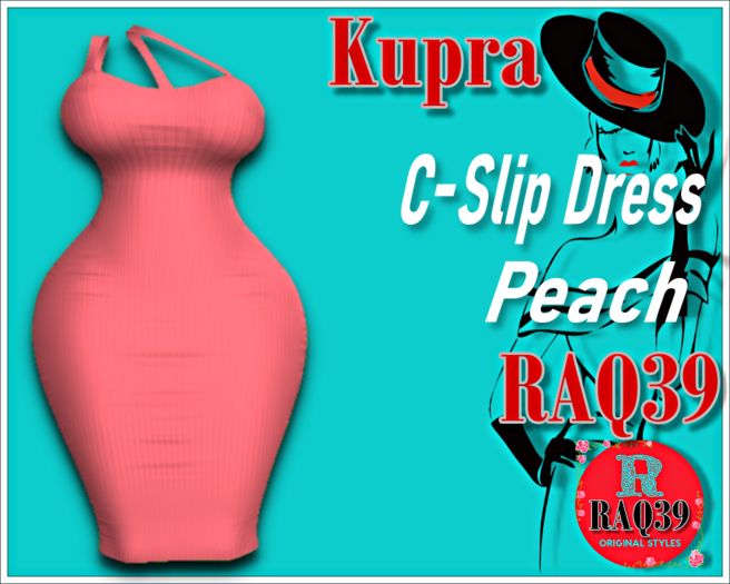 [R39] Kupra C-Slip Dress Peach