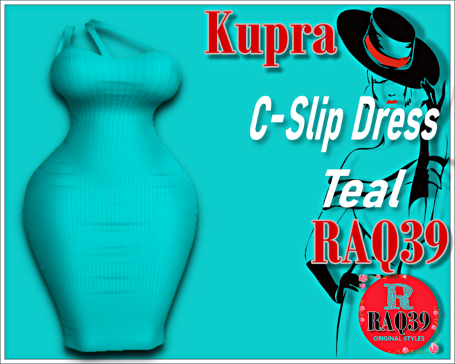 [R39] Kupra C-Slip Dress Teal