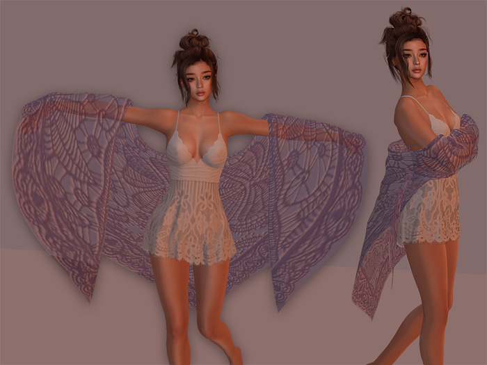 FA SilkyShawl Purple