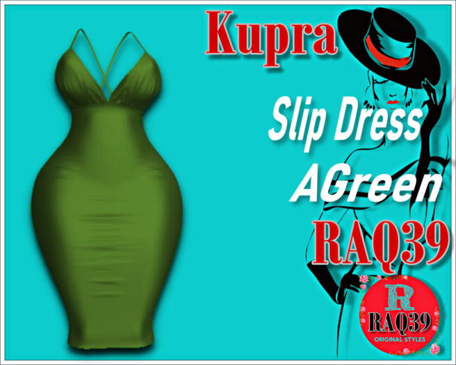 [R39] Kupra Slip Dress AGreen