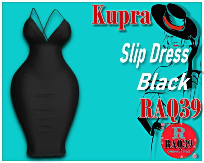 [R39] Kupra Slip Dress Black