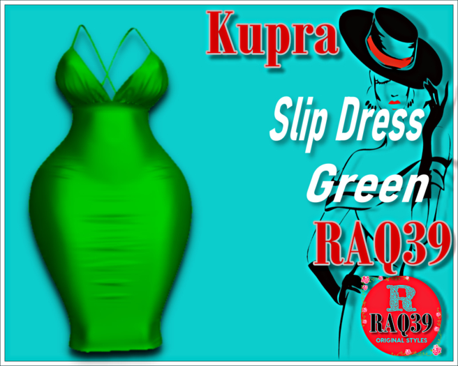 [R39] Kupra Slip Dress Green