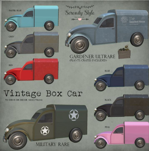 Serenity Style- Vintage Box Car - MILITARY RARE