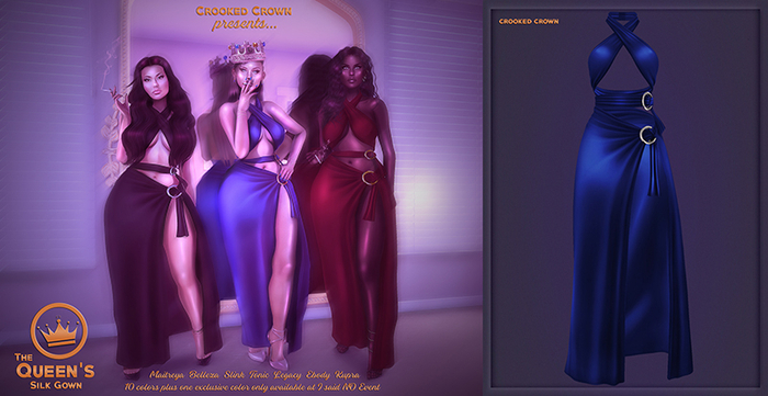 [CC] The Queen's Silk Gown [SAPPHIRE] - Mesh Avatars