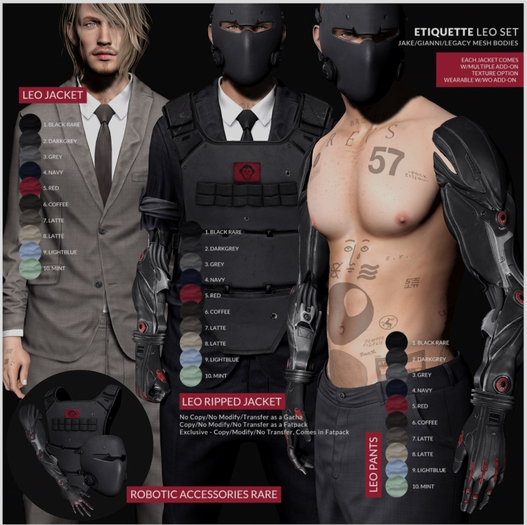 .etiquette. Leo Ripped Jacket Bone