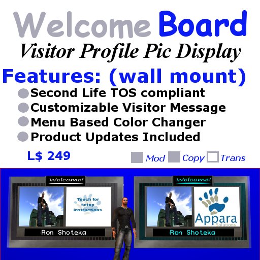 Appara Welcome Board (wall mount)