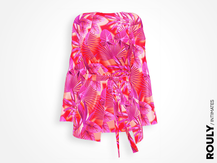 ROULY :: "Medusa" Silk Robe - Tropicana Woman Purple