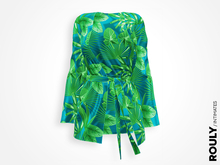 ROULY :: "Medusa" Silk Robe - Tropicana Woman Green