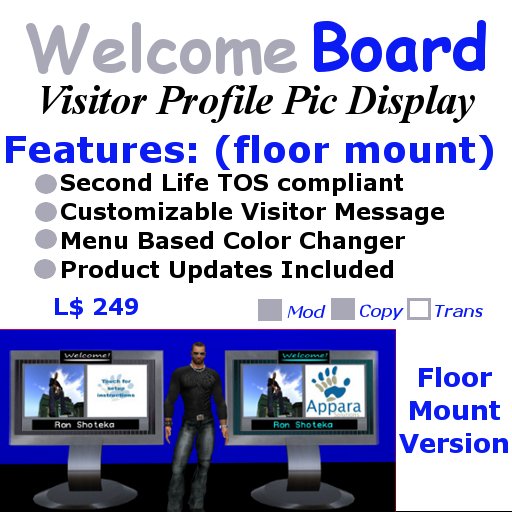 Appara Welcome Board (floor mount) 