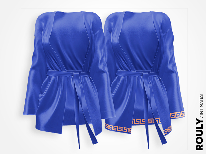 ROULY :: "Medusa" Silk Robe - Royal Blue