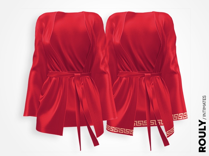 ROULY :: "Medusa" Silk Robe - Cherry