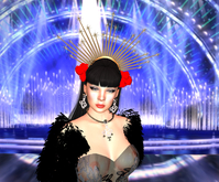 Adl Gold Star Halo Tiara red rose