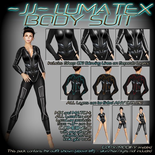 ~JJ~ LumaTex Body Suit (v-cut / long)