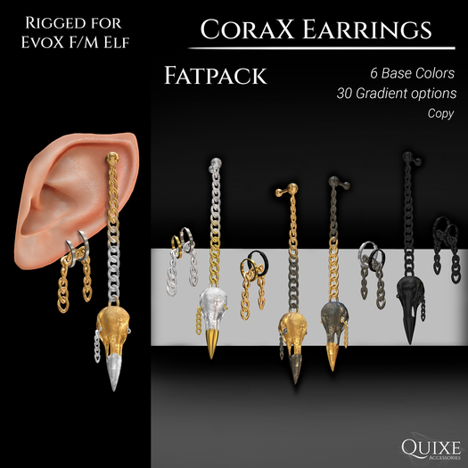 QUIXE - CoraX EvoX Earrings (ELF ONLY)