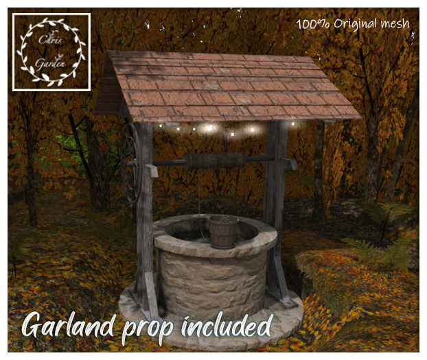 C*Rustic wishing well decoration